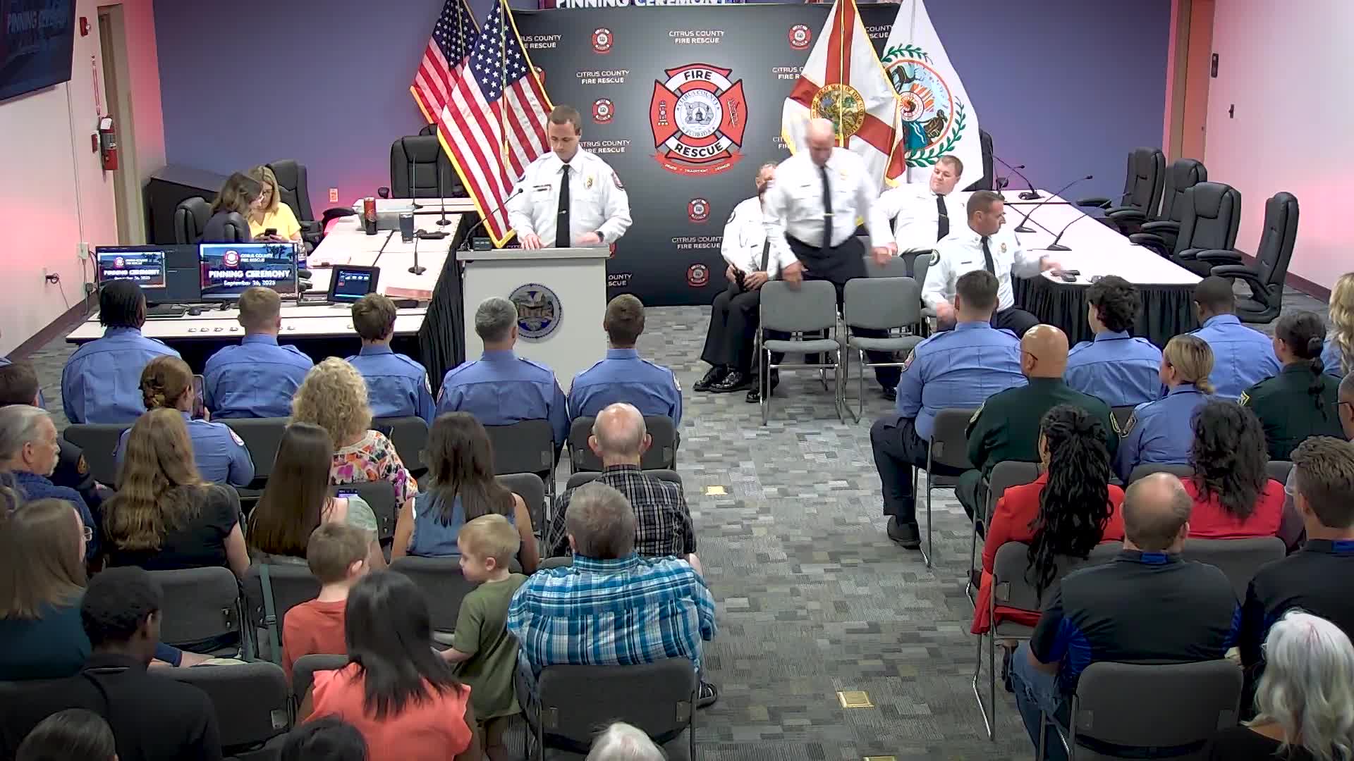 Citrus County Fire Rescue pins badges, promotes three members at ceremony