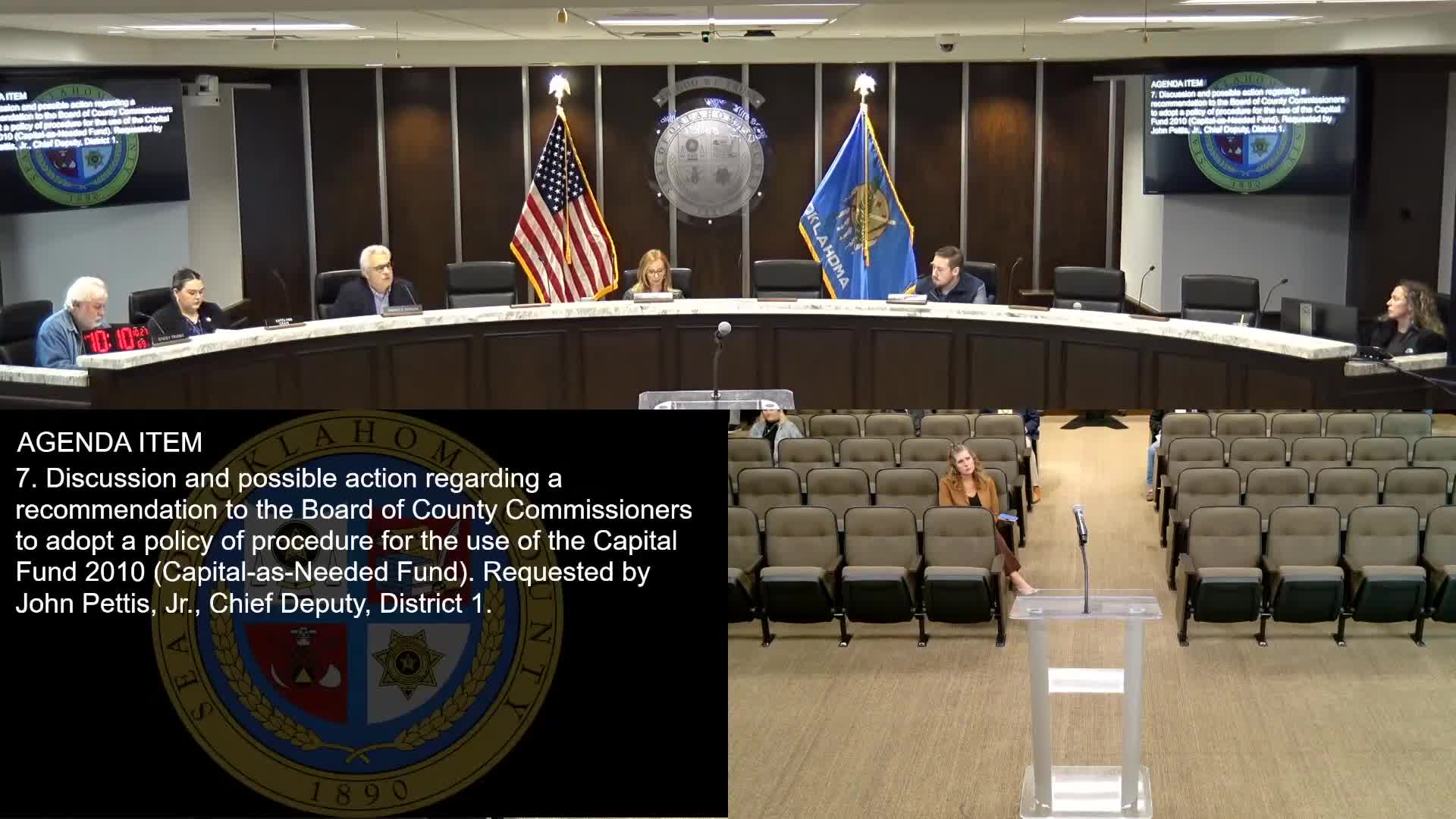 Oklahoma County committee forwards draft emergency policy for Capital Fund 2010 after debate over authorization
