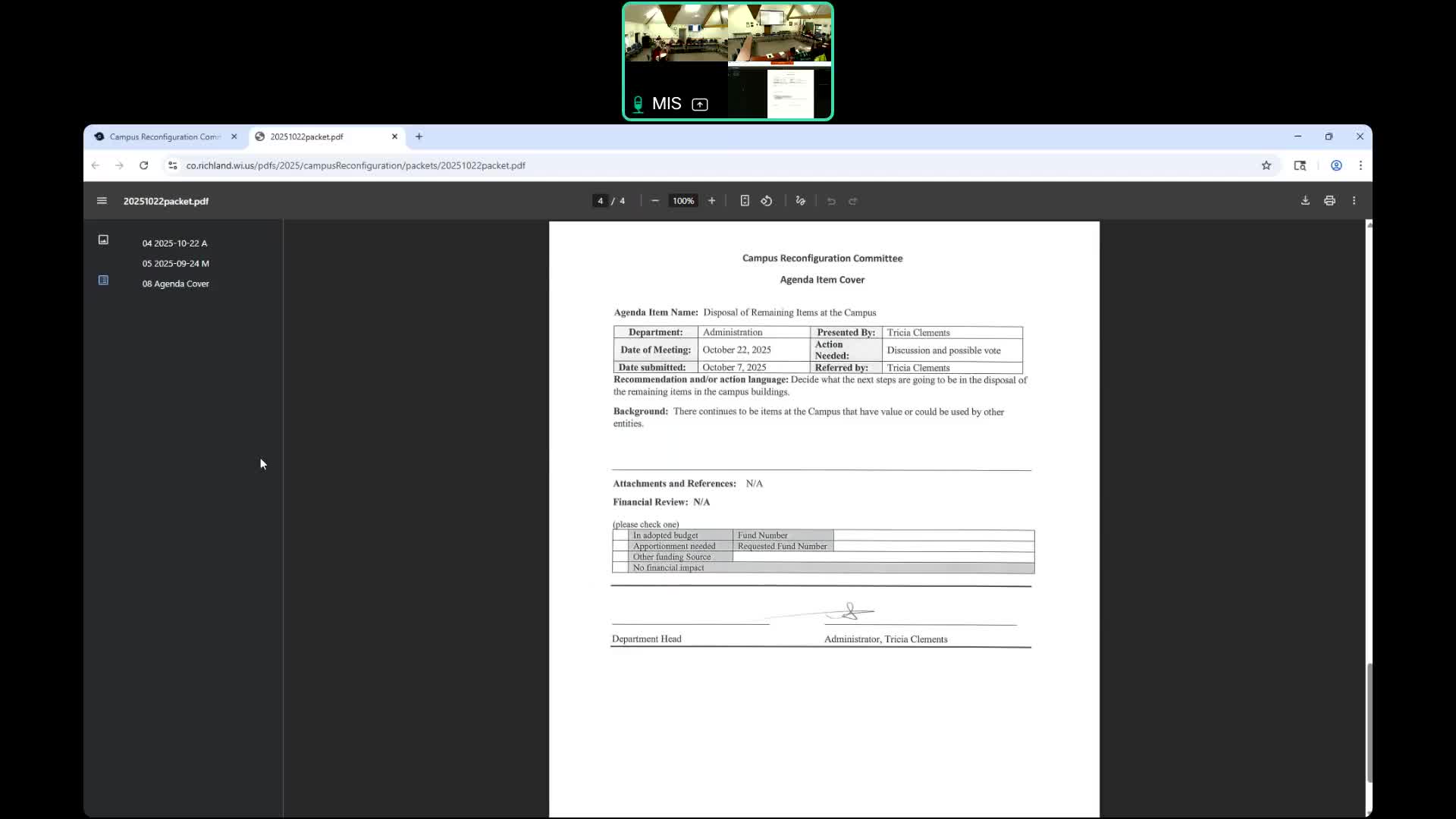 Campus reconfiguration panel requests full UW redevelopment grant after bridge confirmed; disposals, surveys and demolition costs discussed