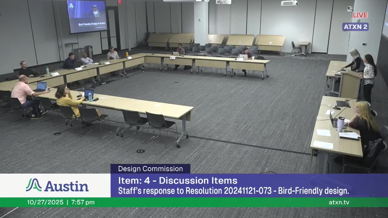 Staff recommends code changes and Lights Out expansion to reduce bird–building collisions