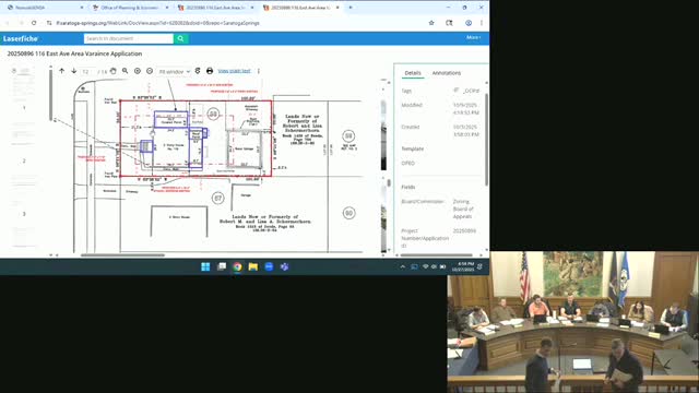 Public hearing continues for pool and equipment shed at 253 Nelson; board asks for comparables and shed-size justification