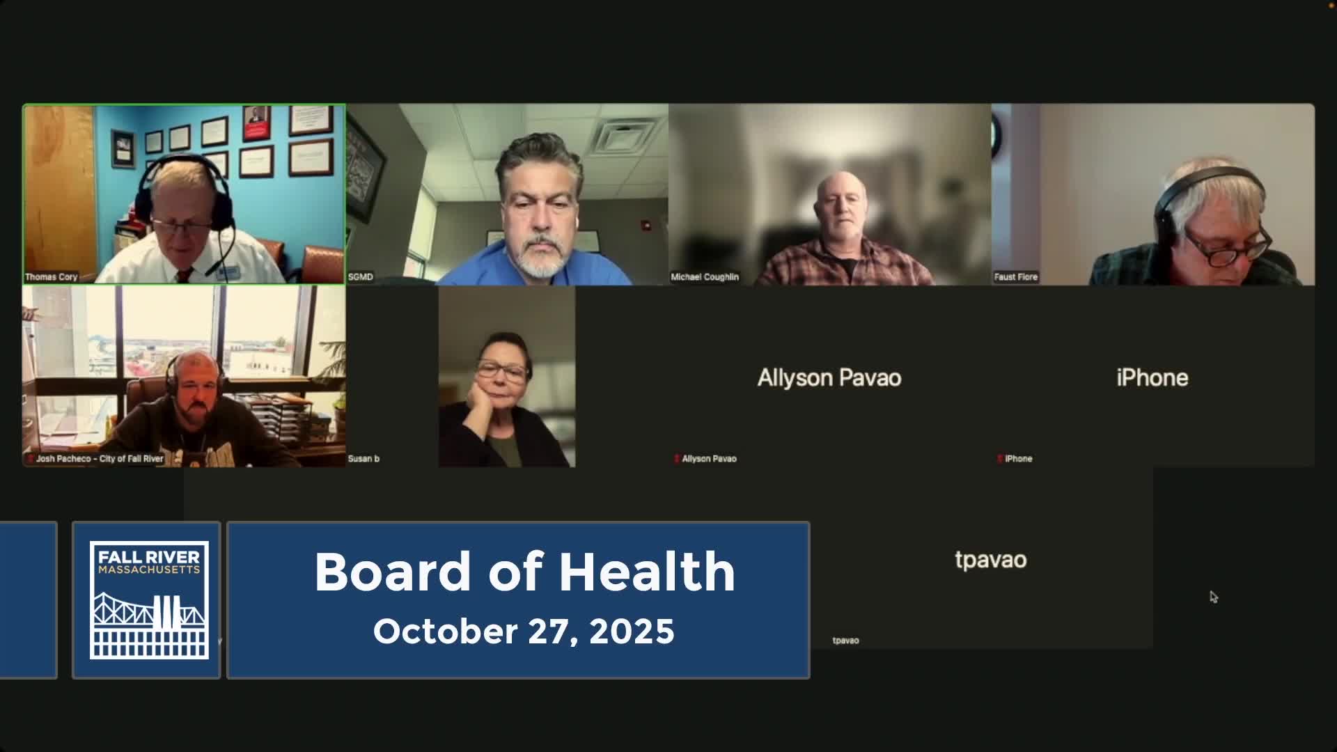 Fall River Board of Health approves minutes, sets Dec. 8 meeting; no written citizen input recorded