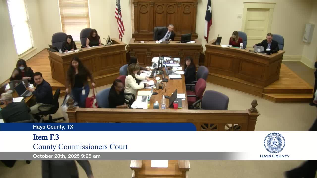 Votes at a glance: key approvals from the Oct. 21 Hays County Commissioners Court