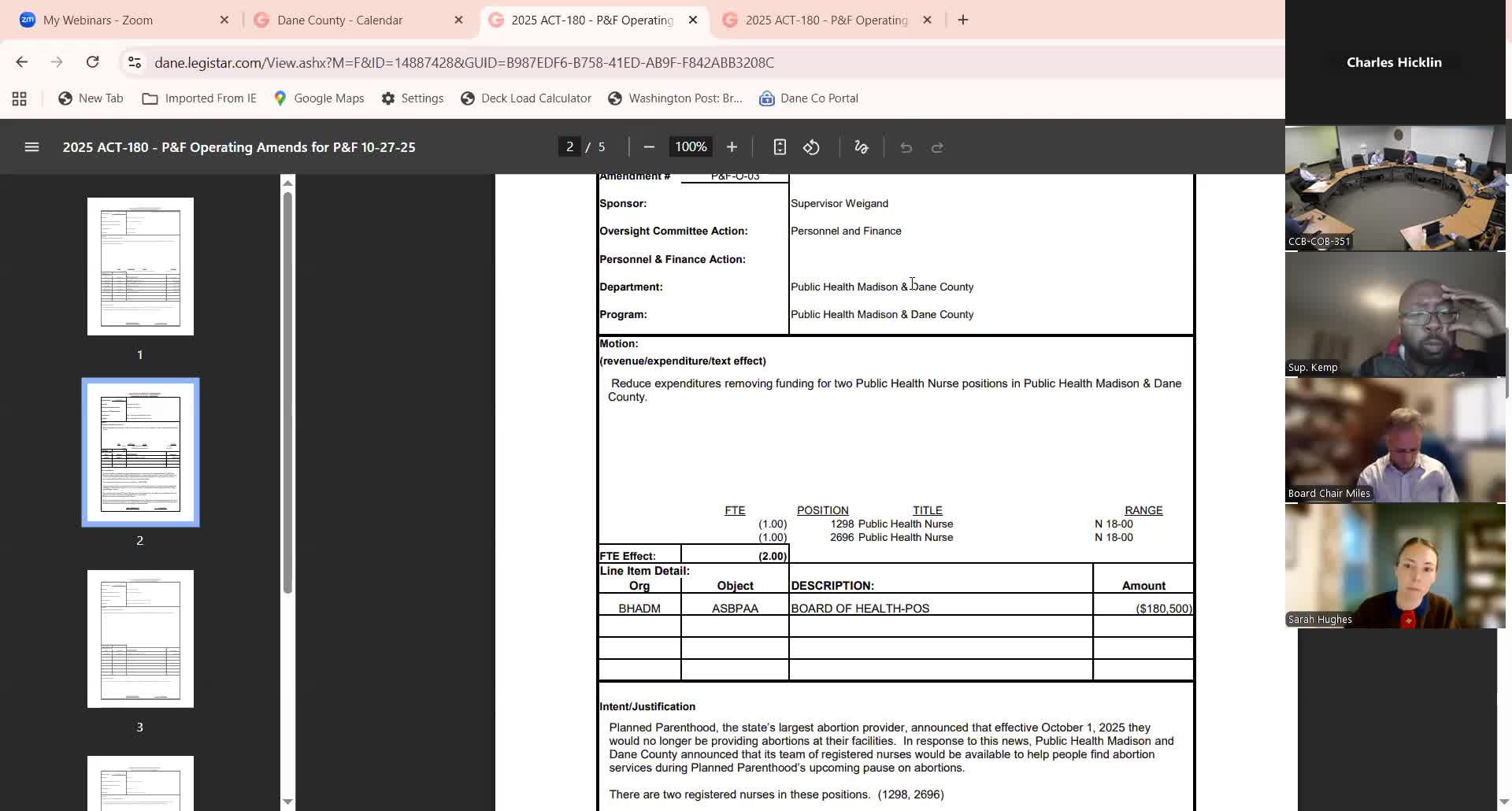 Dane County supervisor introduces amendment to cut funding for two reproductive health nurse navigator positions