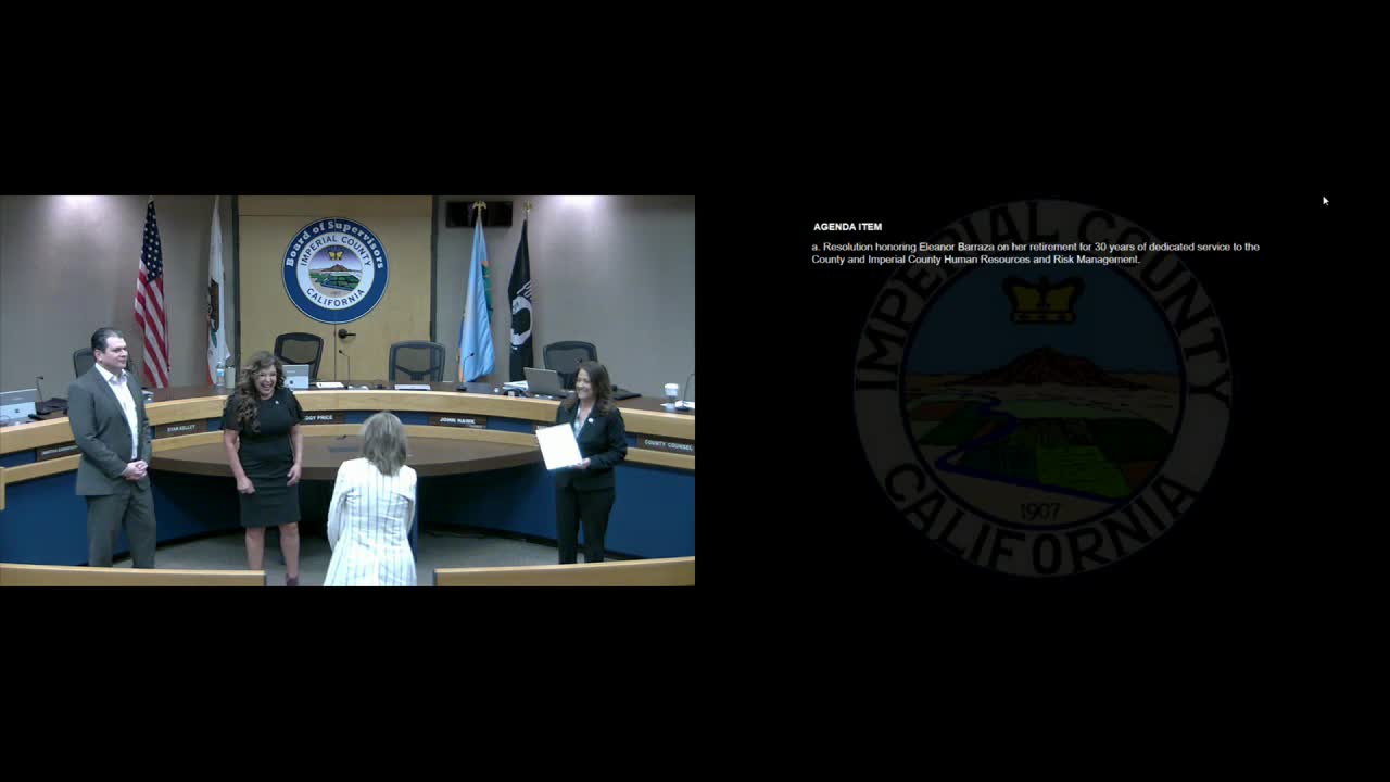 Board honors Eleanor Barraza and recognizes long-serving county employees