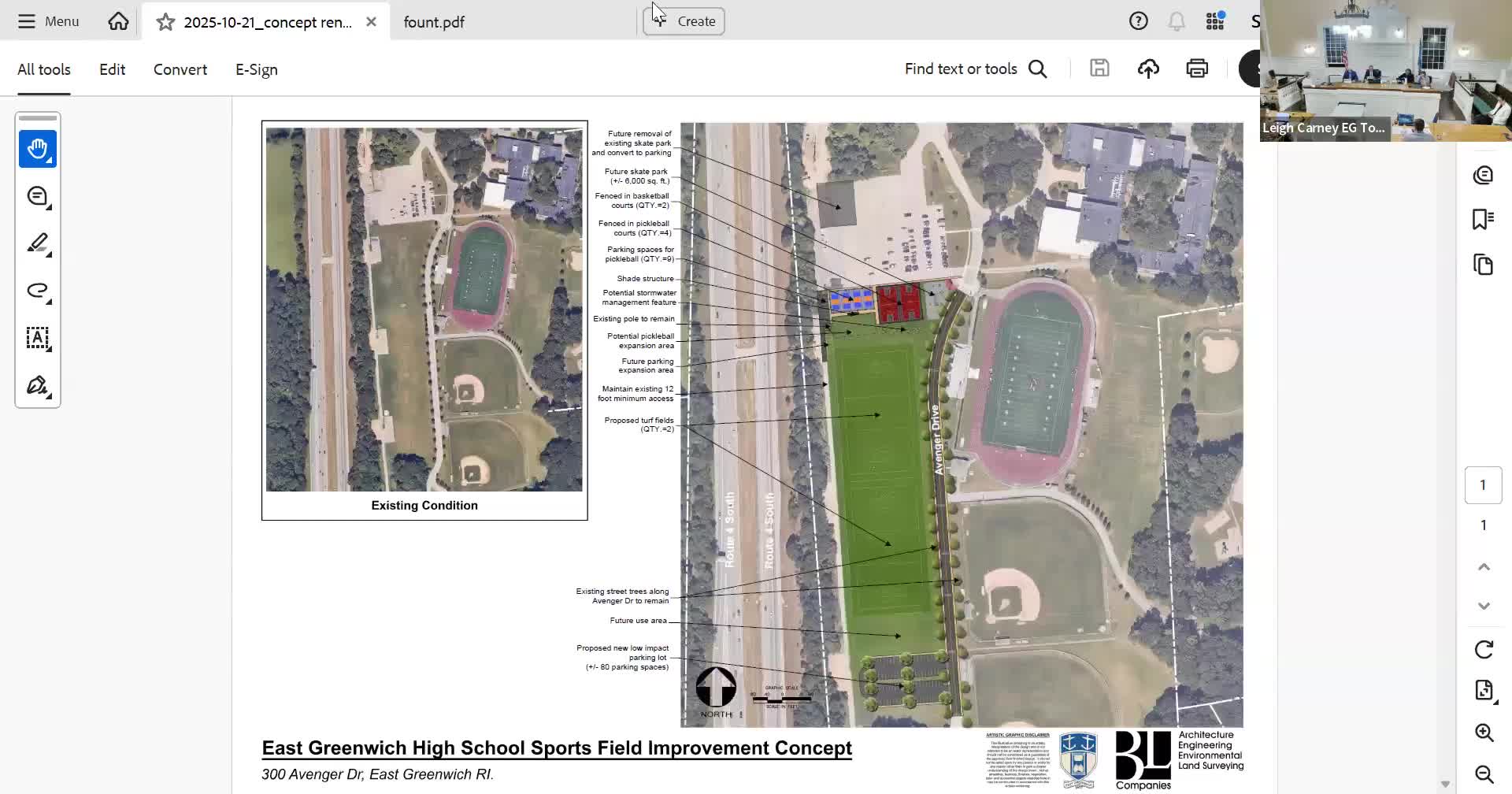 East Greenwich discusses $500,000 and $125,000 state grant bids for courts and Eldridge fountain