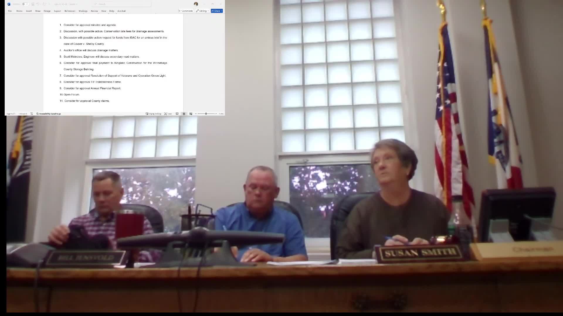 Supervisors approve final 3% retention payment to Kingland Construction for county storage building