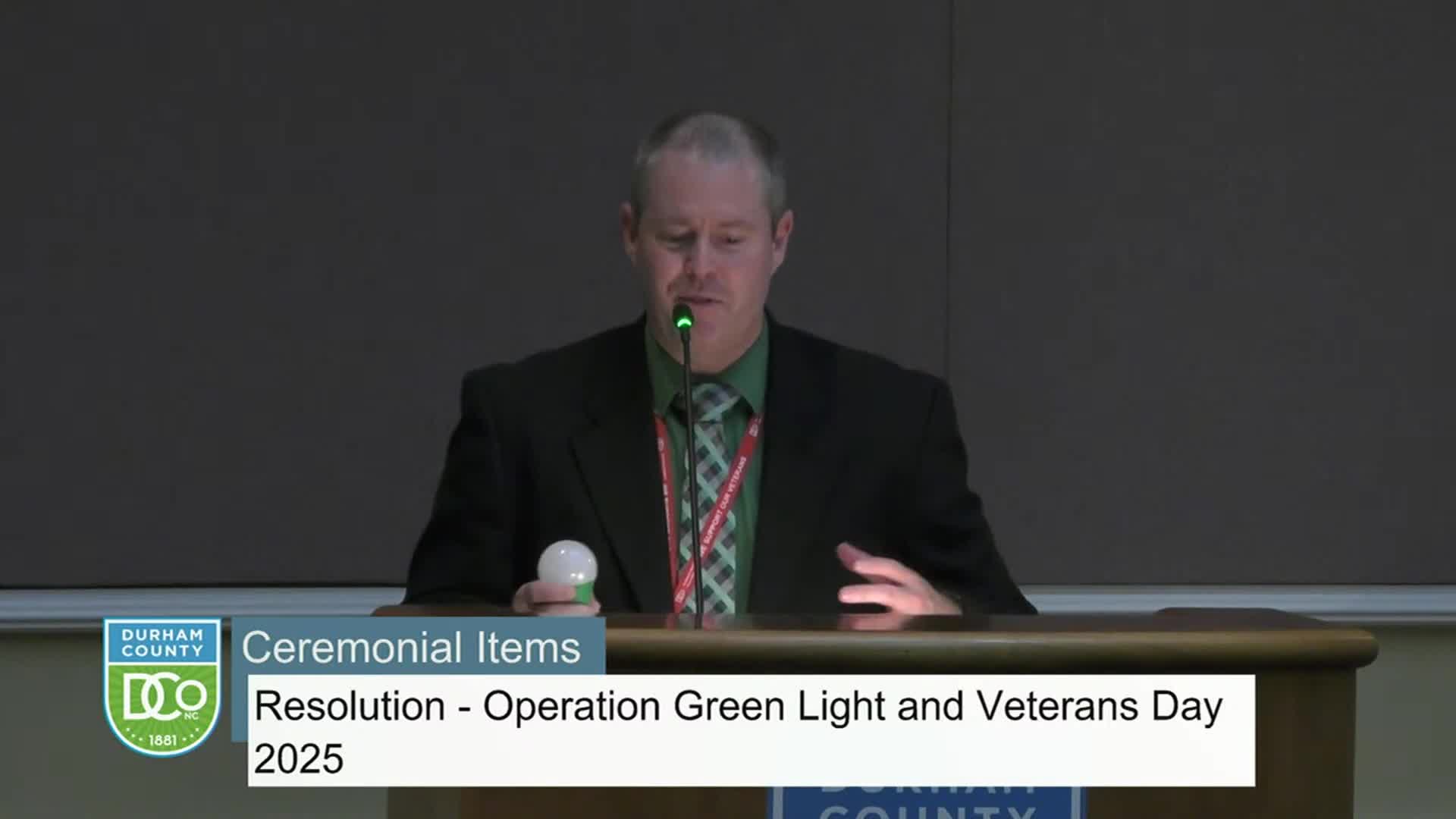 No official business conducted after Durham County commission lacked quorum; ceremonial recognitions read informally