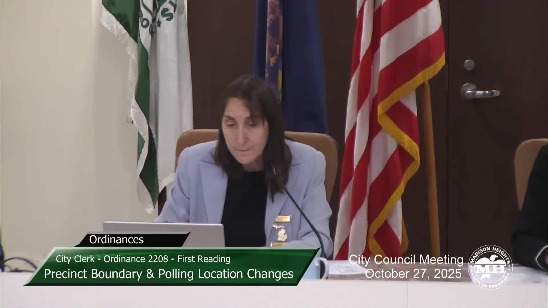 Council approves PA 152 opt-out, adopts special-counsel recommendation and advances precinct changes to second reading