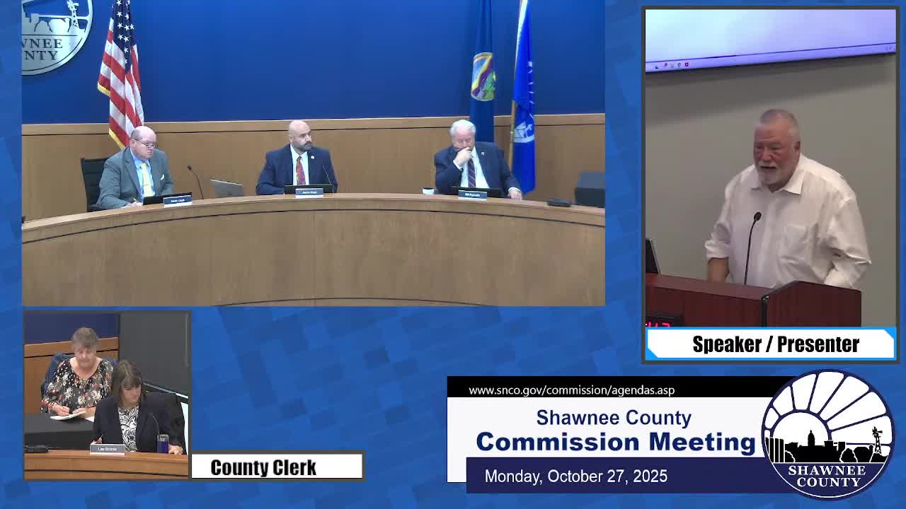 Public commenter urges returning liquor-by-the-drink funds to original uses and questions board roles in Go Topeka