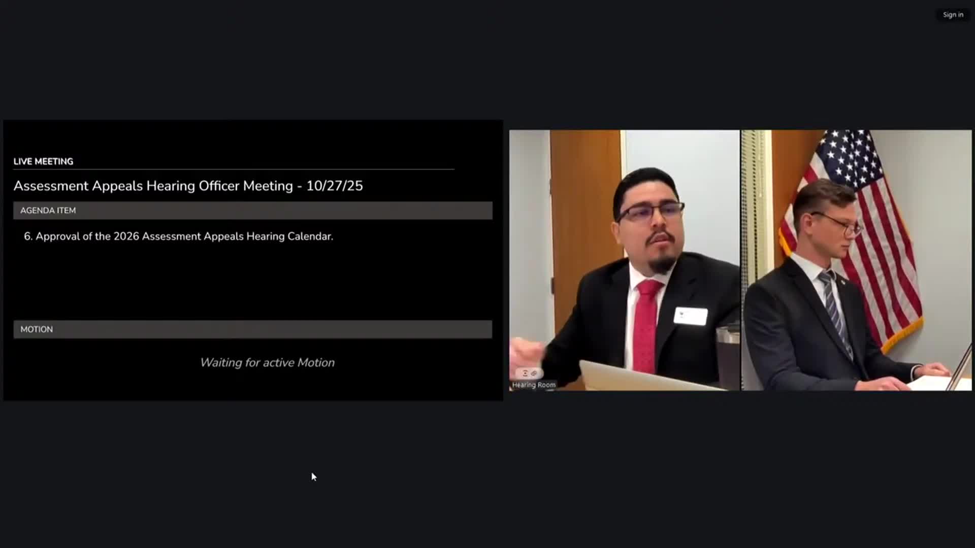 Ventura County appeals calendar: dozens of assessment hearings continued, most to Feb. 23, 2026