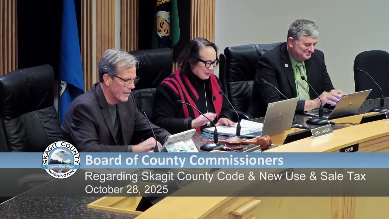Skagit County holds public hearing on 0.1% criminal‑justice sales tax; officials cite need to sustain crisis‑response teams