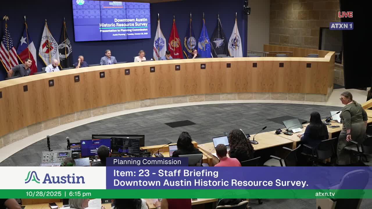 City planning staff present Downtown Austin historic resource survey update