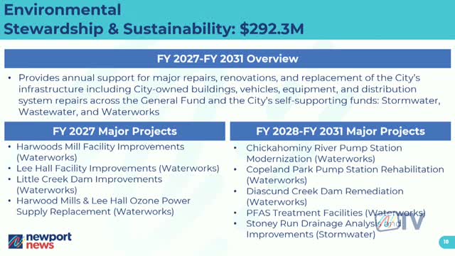 City manager presents $1.1 billion recommended five-year CIP, flags debt and tax-rate tradeoffs
