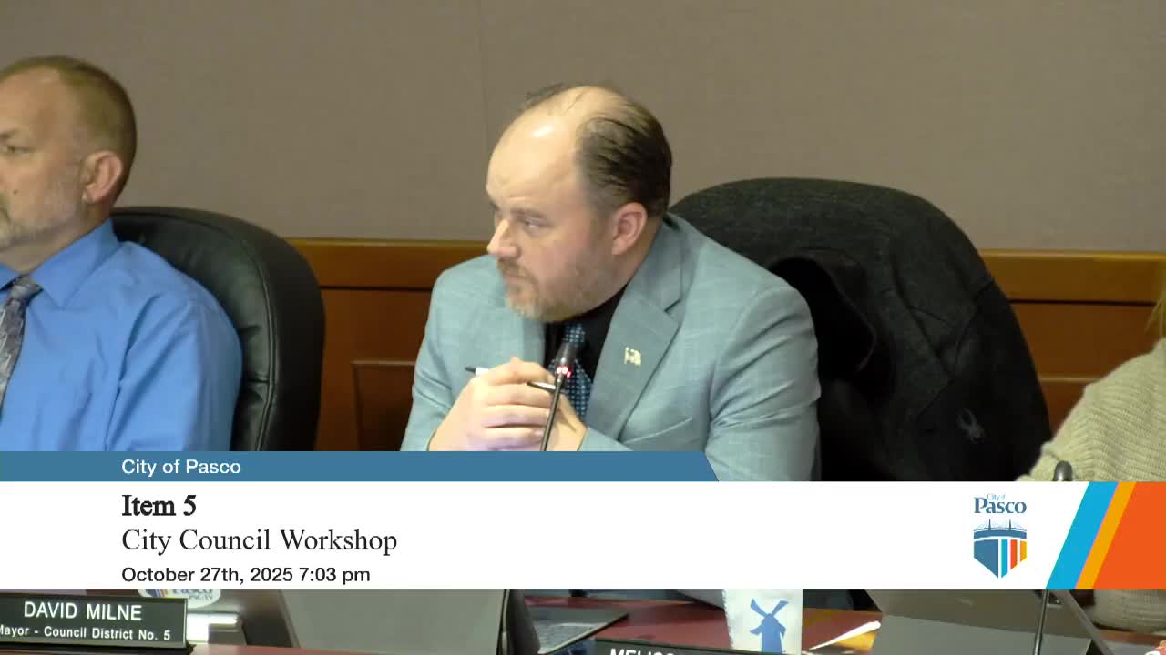 Pasco reviews draft 2026 legislative priorities emphasizing police training, transportation and water projects