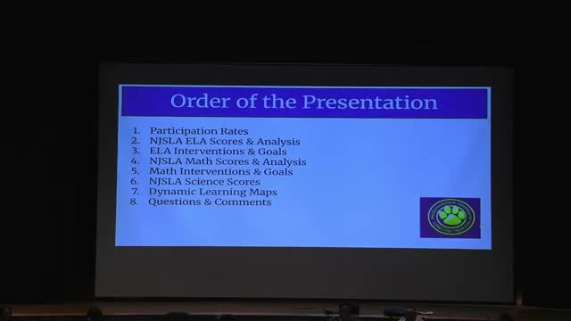 Pequannock administrators present NJSLA/DLM results: ELA strong, math modeling/reasoning flagged for support