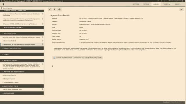 Board approves Amendment No. 2 to general counsel contract after public criticism and board debate