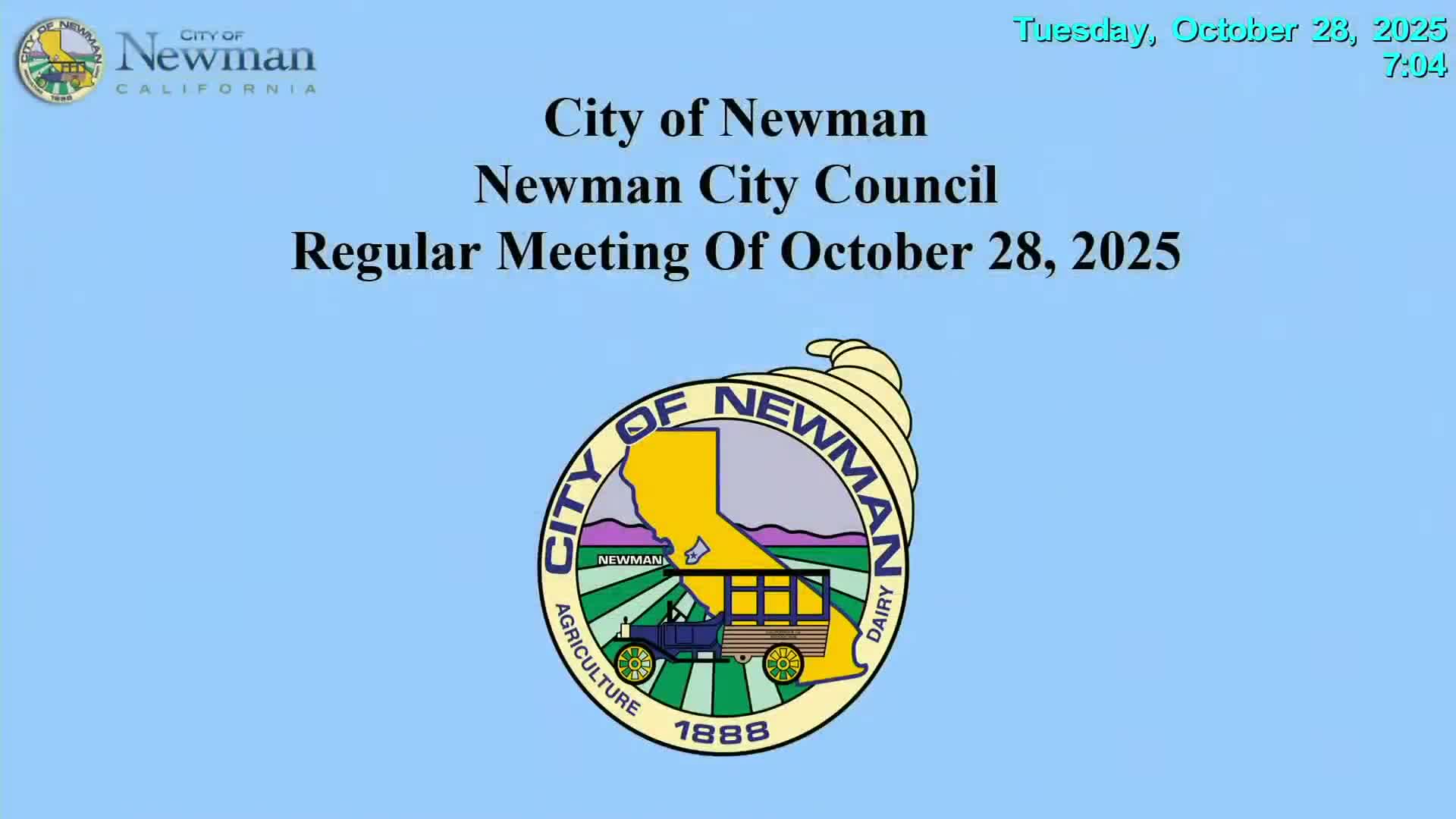 Newman council approves consent calendar including VFC agreement; staff outlines events and park projects