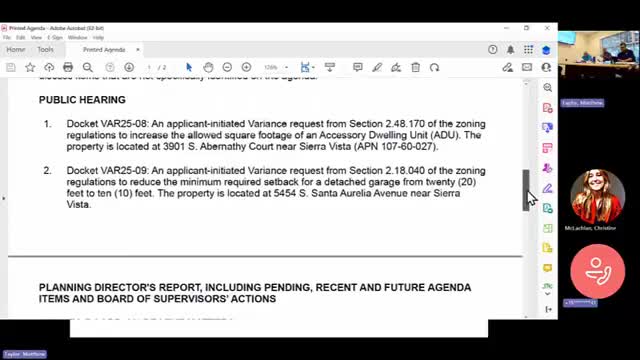Board of Adjustment approves 1,026-square-foot ADU variance in Supervisor District 2