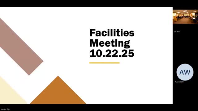 Facilities report: finance specialist leaving; staff to bridge accounting while SAP transition proceeds