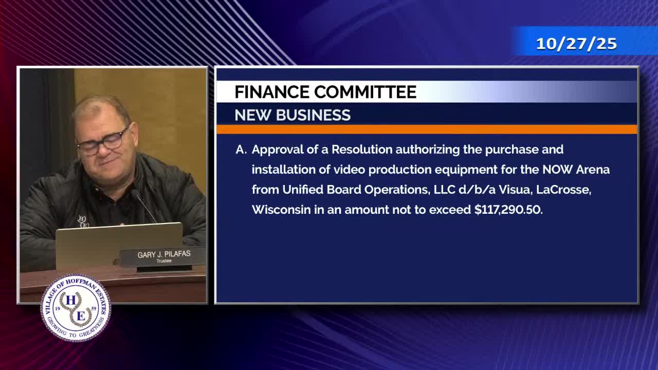 Finance committee approves up to $117,290.50 for Now Arena video equipment