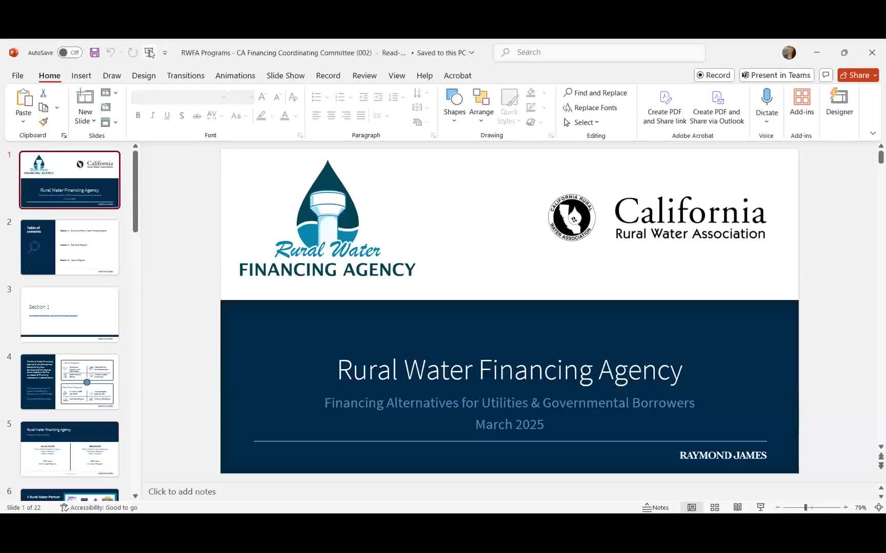 Rural Water Financing Agency offers pooled construction financing and fixed-rate options for small utilities