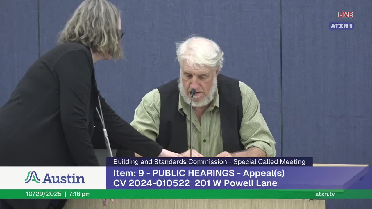 Hearing on Powell Lane appeal continued to Dec. 9 after appellant reports audio issues
