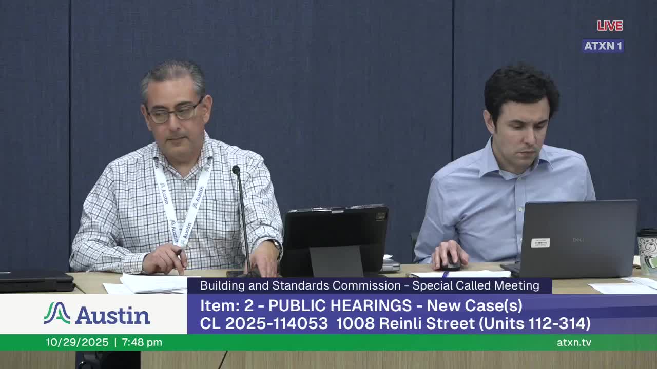 Commission orders structural evaluation, repairs at Capitol Villa Apartments; owner says lender‑owner has plan