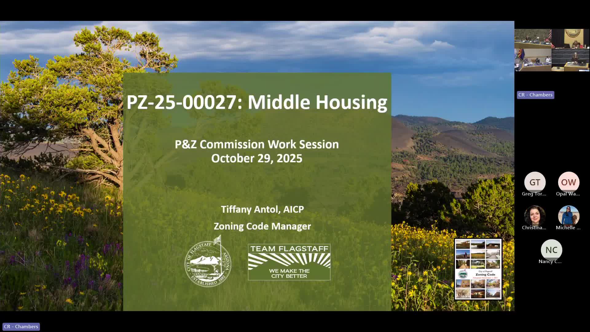 Commission recommends citywide middle‑housing zoning changes to implement HB 2721; adds CC&R disclosure