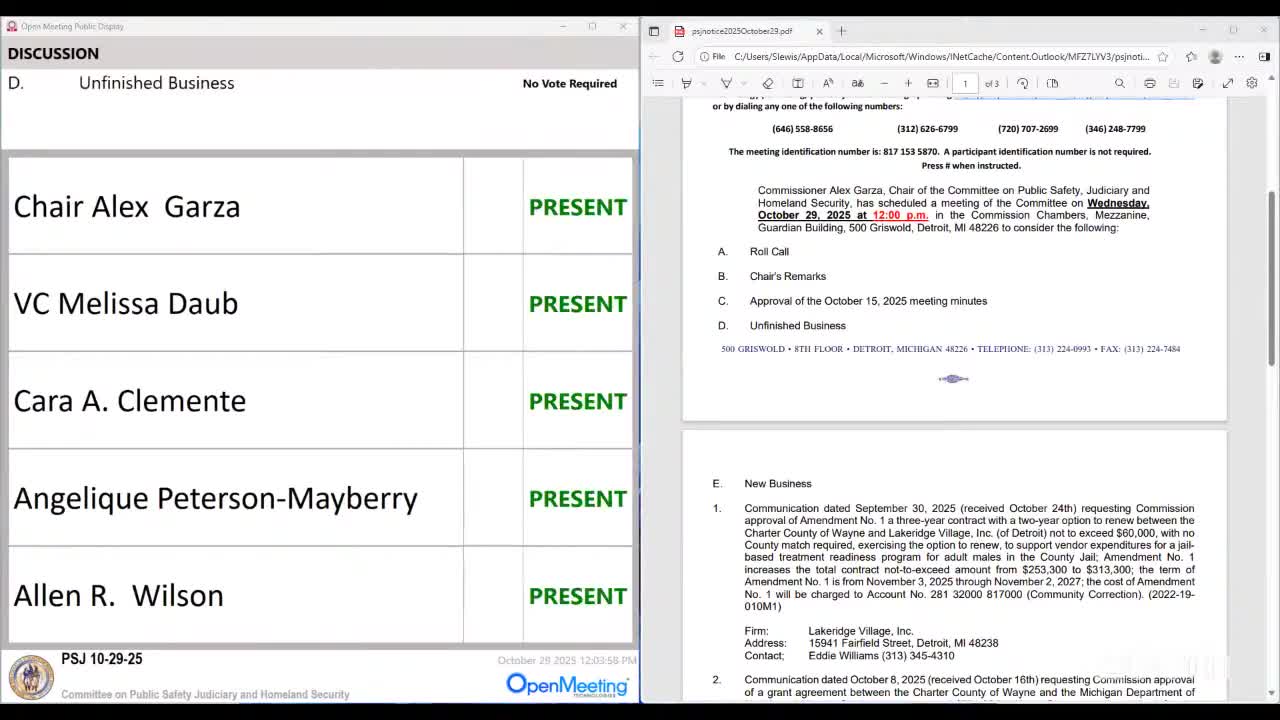 Wayne County panel approves $60,000 amendment to Lake Ridge Village jail-treatment contract