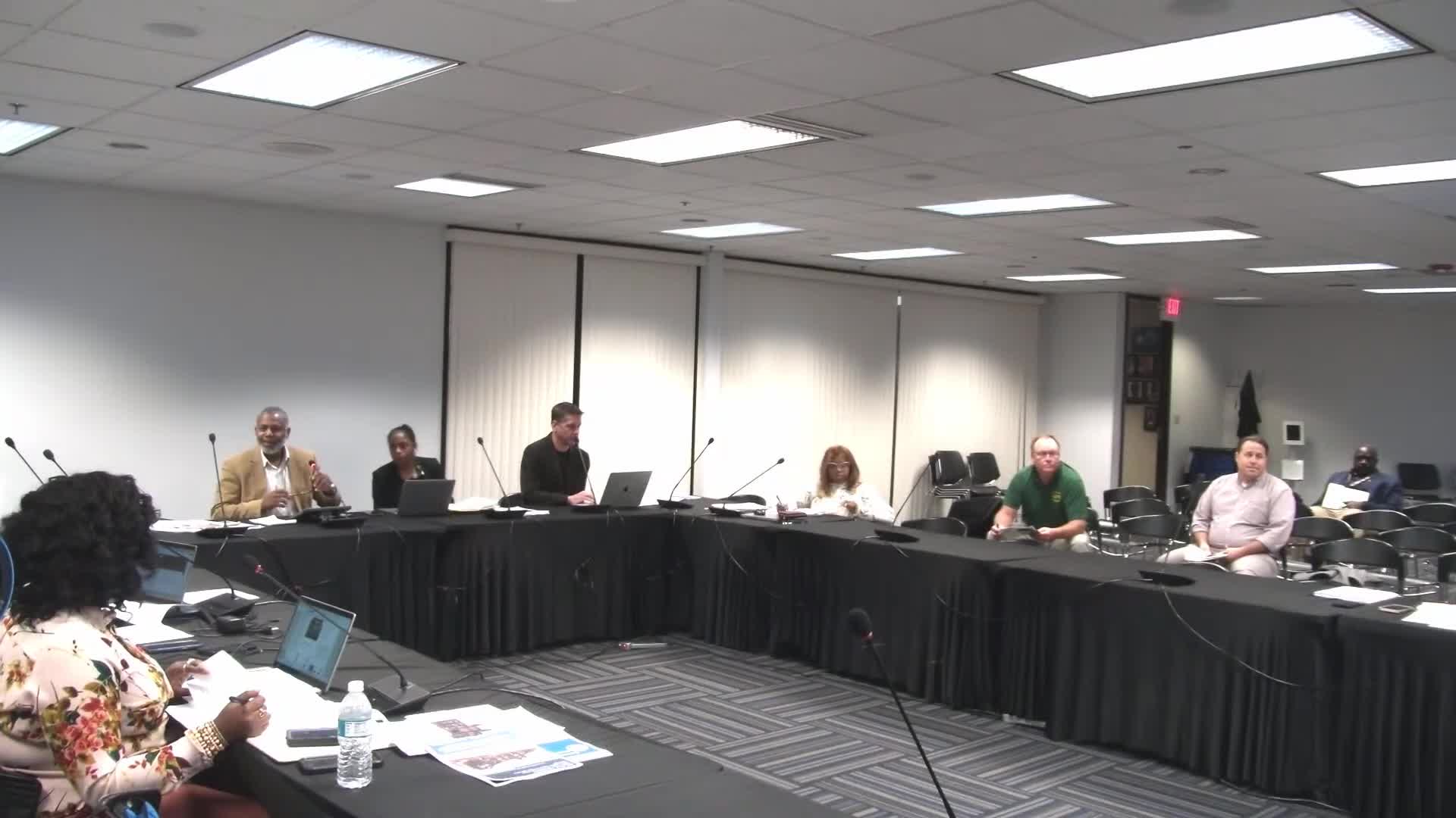 Committee reviews Ameren transmission‑line easement and small water‑line easement for VA project at Clyde C. Miller