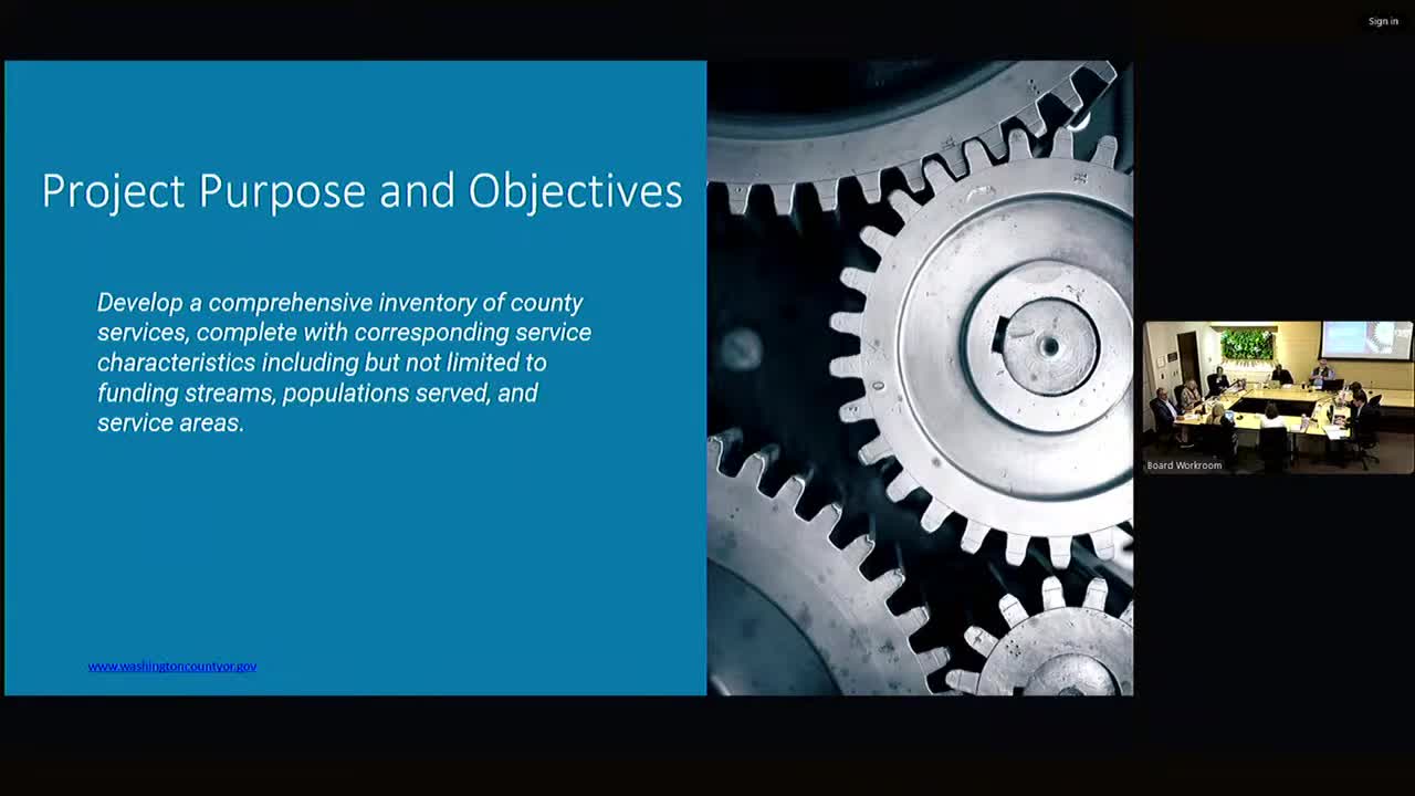 Washington County unveils service‑level inventory; staff warn data is FY23 snapshot