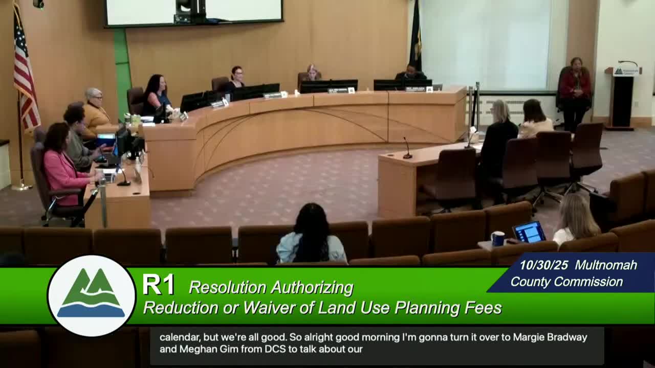 Board authorizes land‑use planning director to waive or reduce fees, with annual review