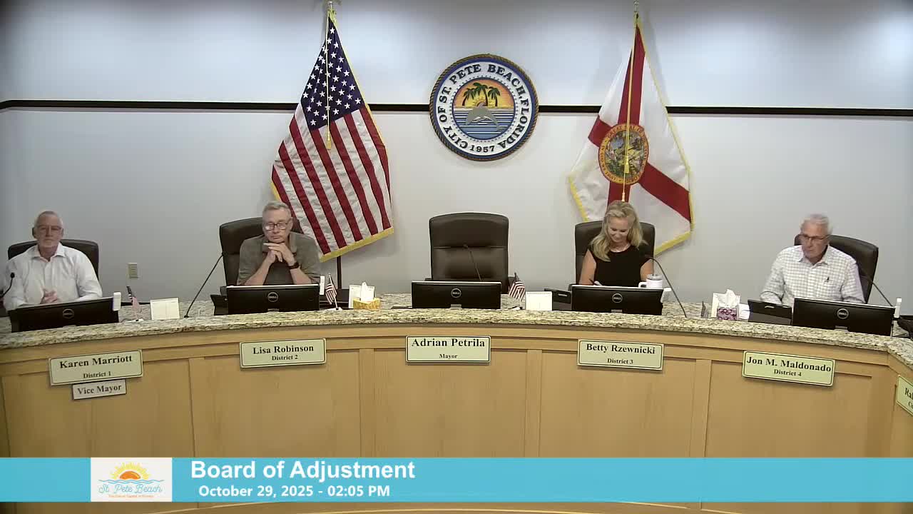 Board of Adjustment approves temporary sidewalk waiver for 6655 Gulf Boulevard, ties expansion to adjacent redevelopment