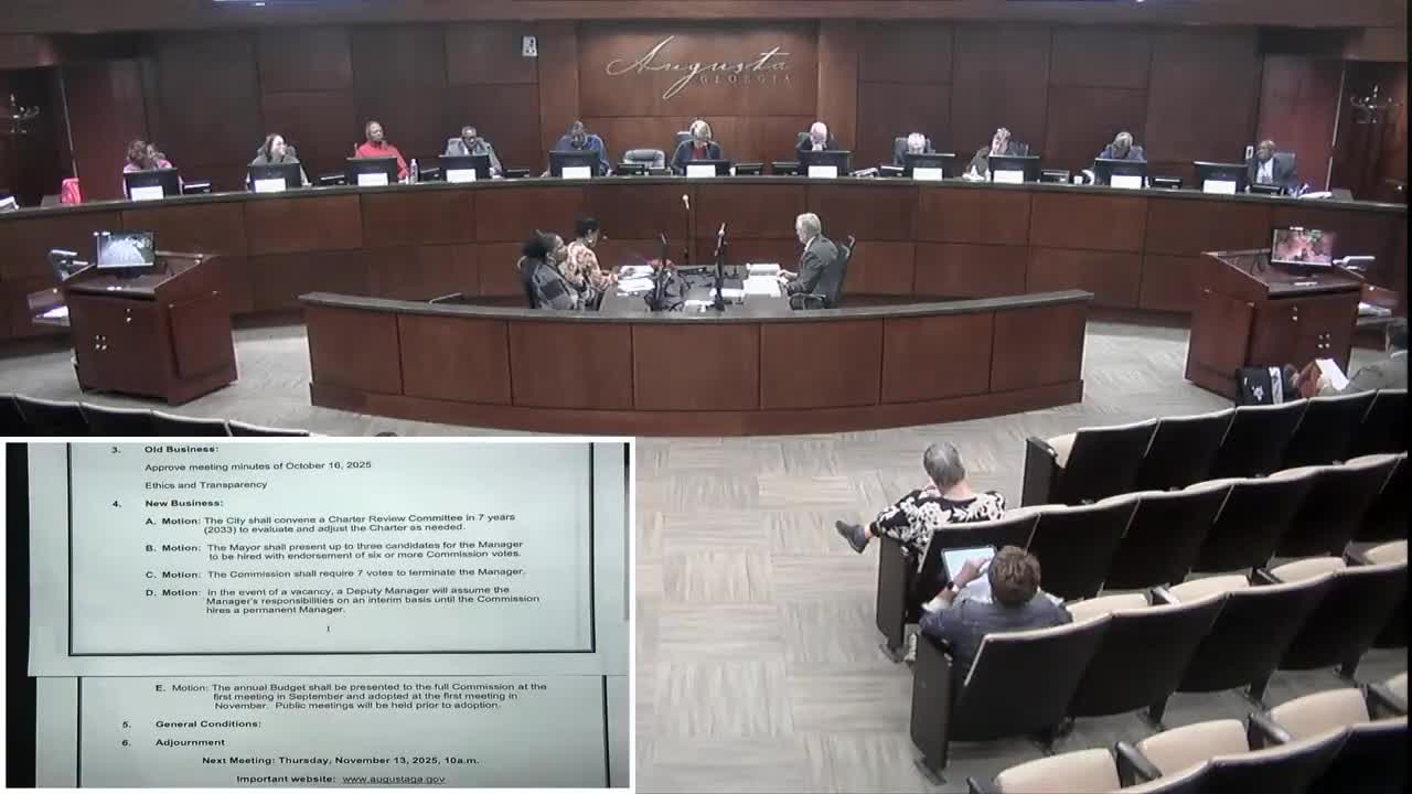 Charter committee adopts timeline for annual budget presentation and adoption