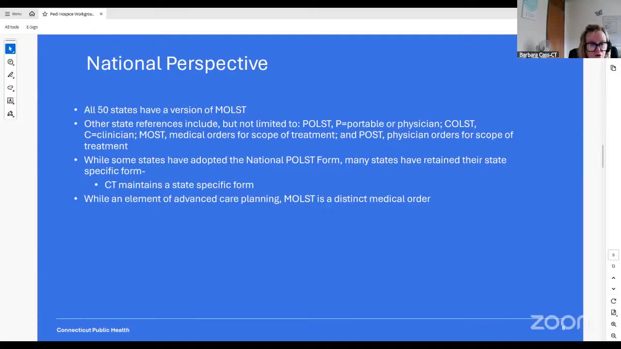 Connecticut work group advances pediatric MOLST use, plans digital modernization and training