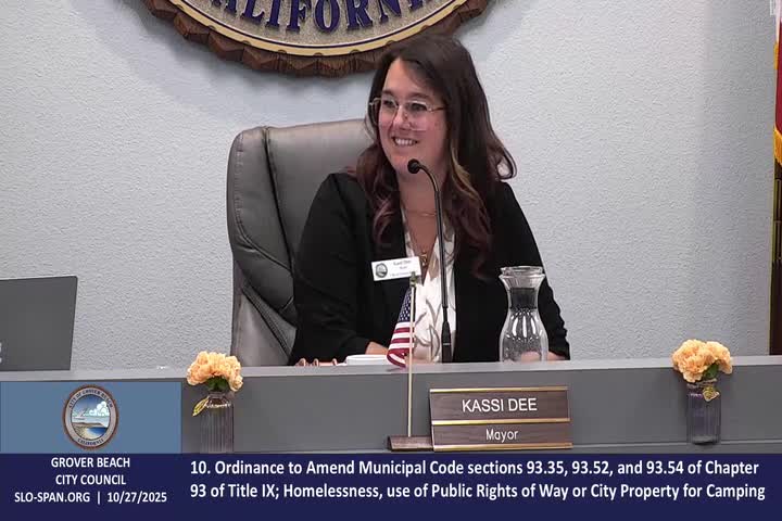 Grover Beach shortens notice for encampment removal from 72 to 48 hours; council cites case law and efficiency