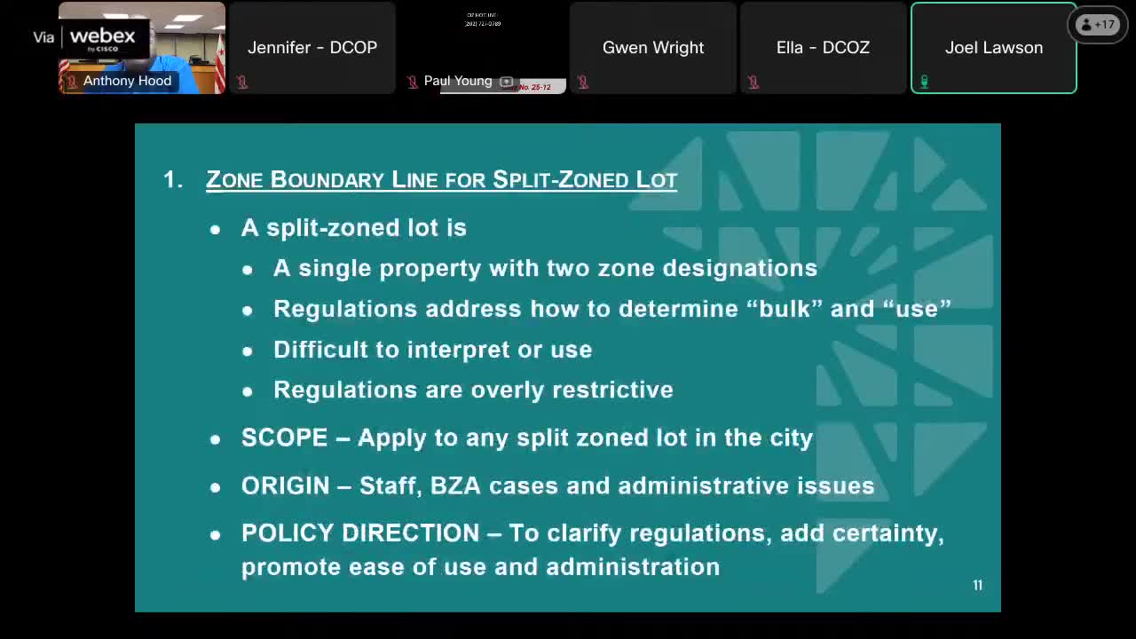 Zoning panel considers easing split-zone rules to let lower-density FAR move to denser portion of lots