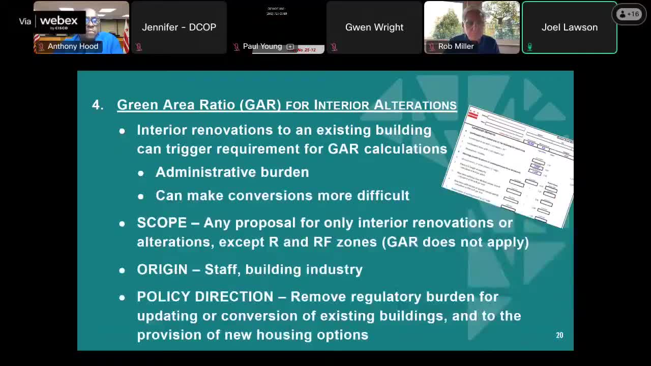 OP proposes GAR exemption for interior renovations to reduce administrative burden on conversions