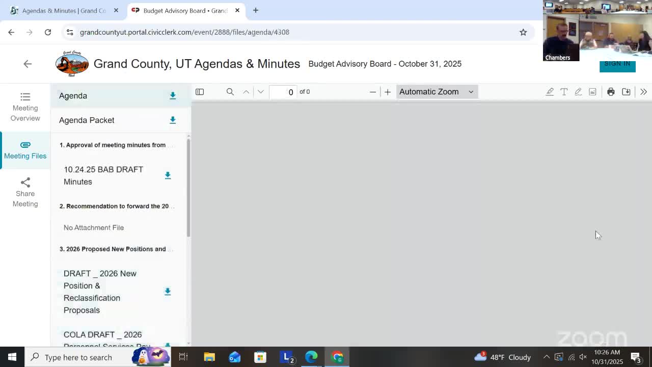 Advisory board forwards tentative 2026 budget to County Commission after revenue update