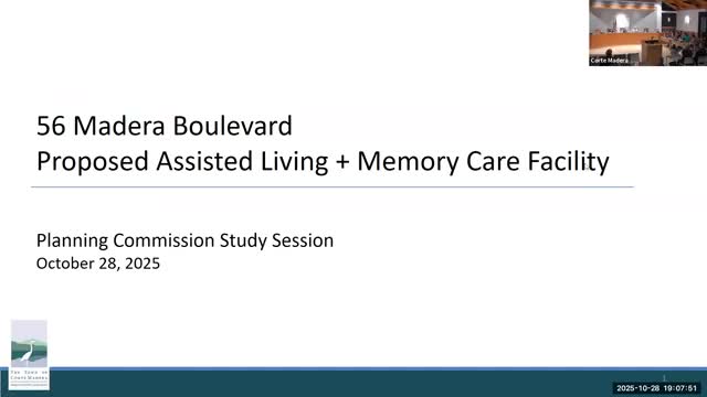 Corte Madera planners review proposed 150‑unit assisted‑living, memory‑care community at 56 Madera Boulevard