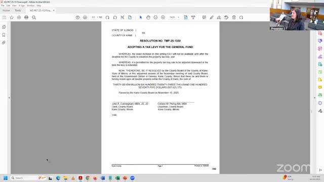 Kane County finance committee adopts package of tax levies, postpones three budget adjustments