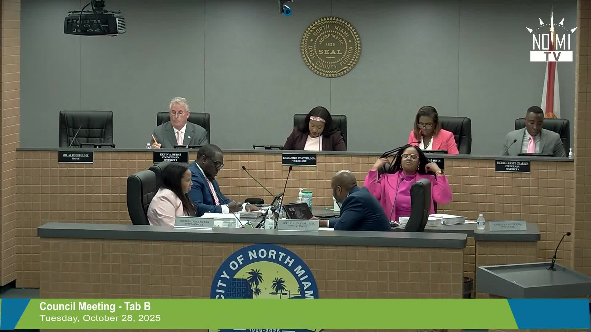 Votes at a glance: North Miami council actions on appointments, public‑works contracts, and ordinances