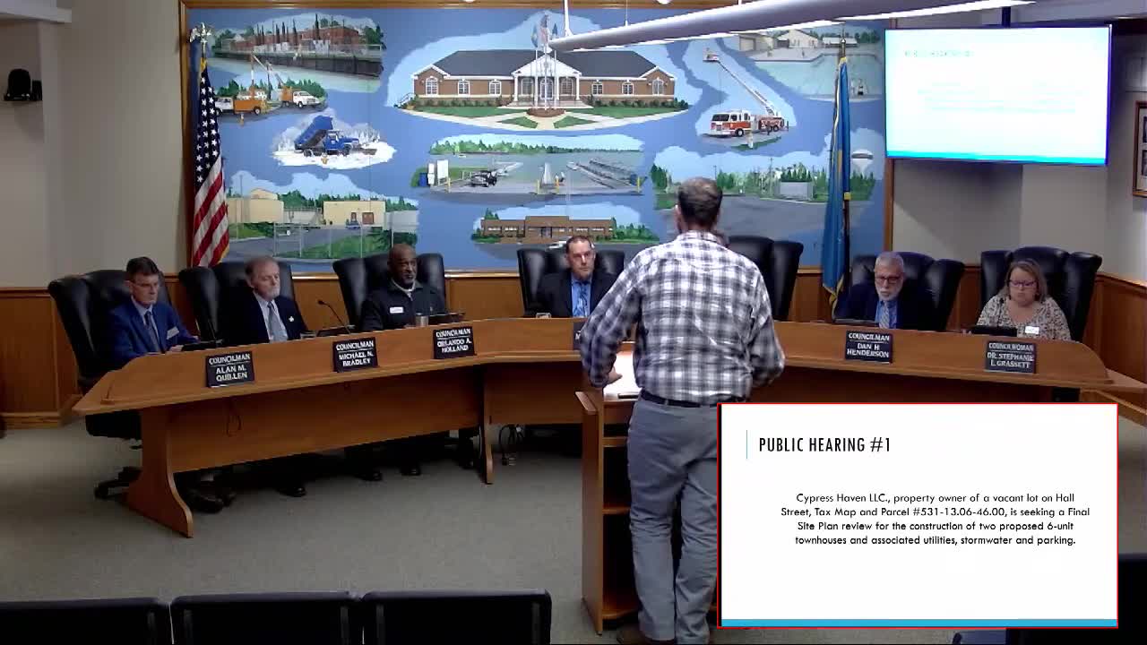 Seaford council approves final site plan for Cypress Haven townhouses on Hall Street