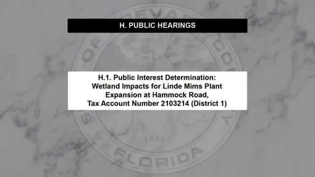 Commission approves Lindy plant wetland impacts with mitigation at county mitigation bank; neighbors and commissioners question outflow and future development