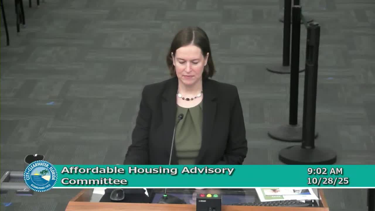 Clearwater AHAC advances LHIS draft, adds single‑family and ADUs to expedited permitting