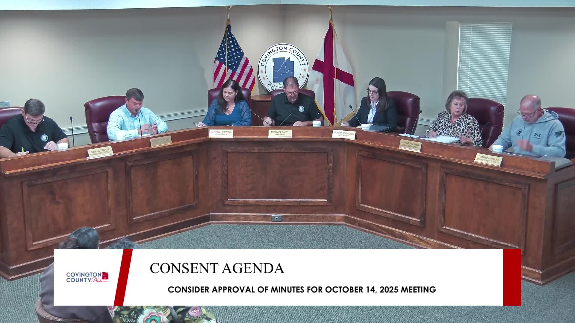 Covington County Commission approves appointments, traffic-enforcement agreement and Eden Creek bridge award; several items tabled