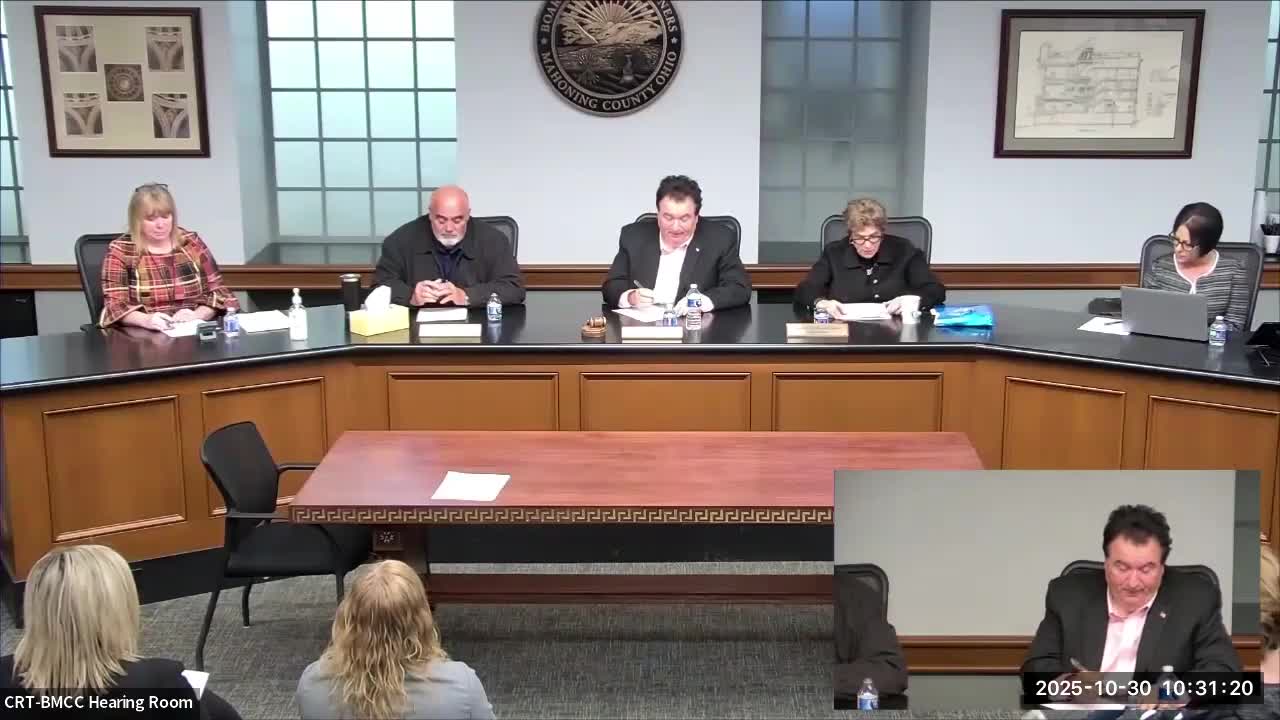 Mahoning County commissioners approve minutes, contracts, change orders and small emergency payments