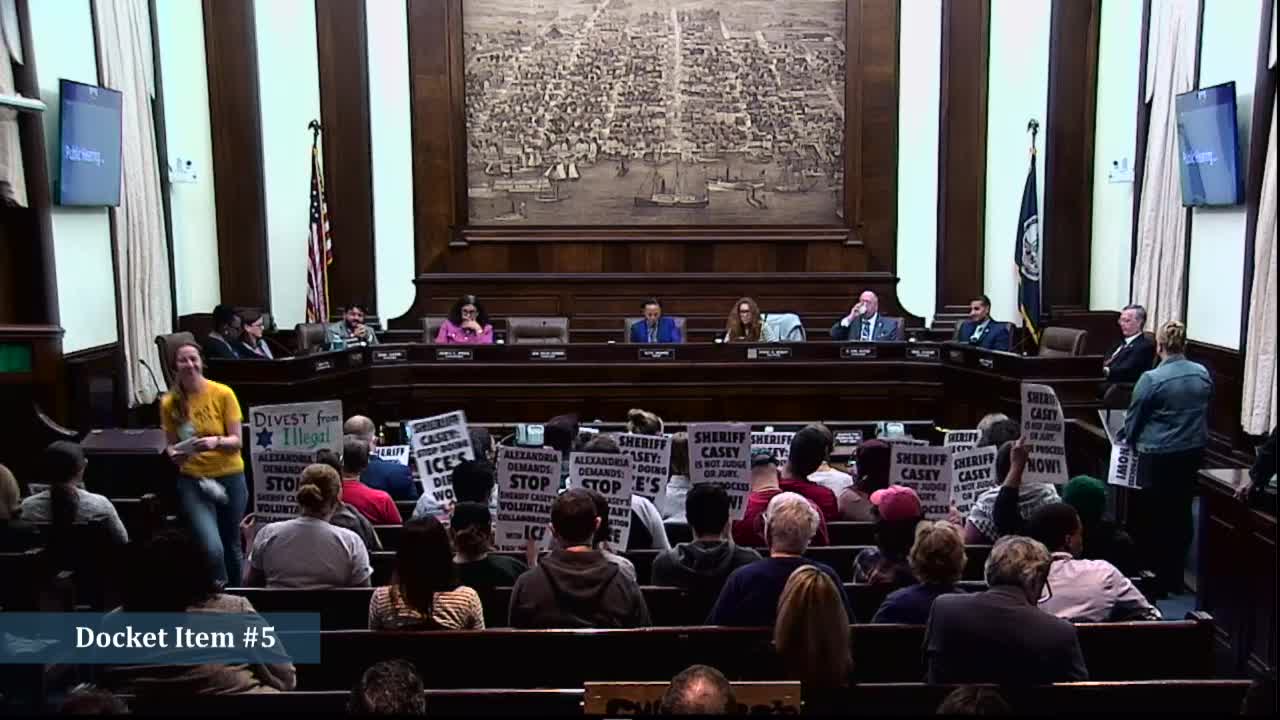 Public commenters urge Alexandria to divest from defense and tech firms tied to Israel and ICE
