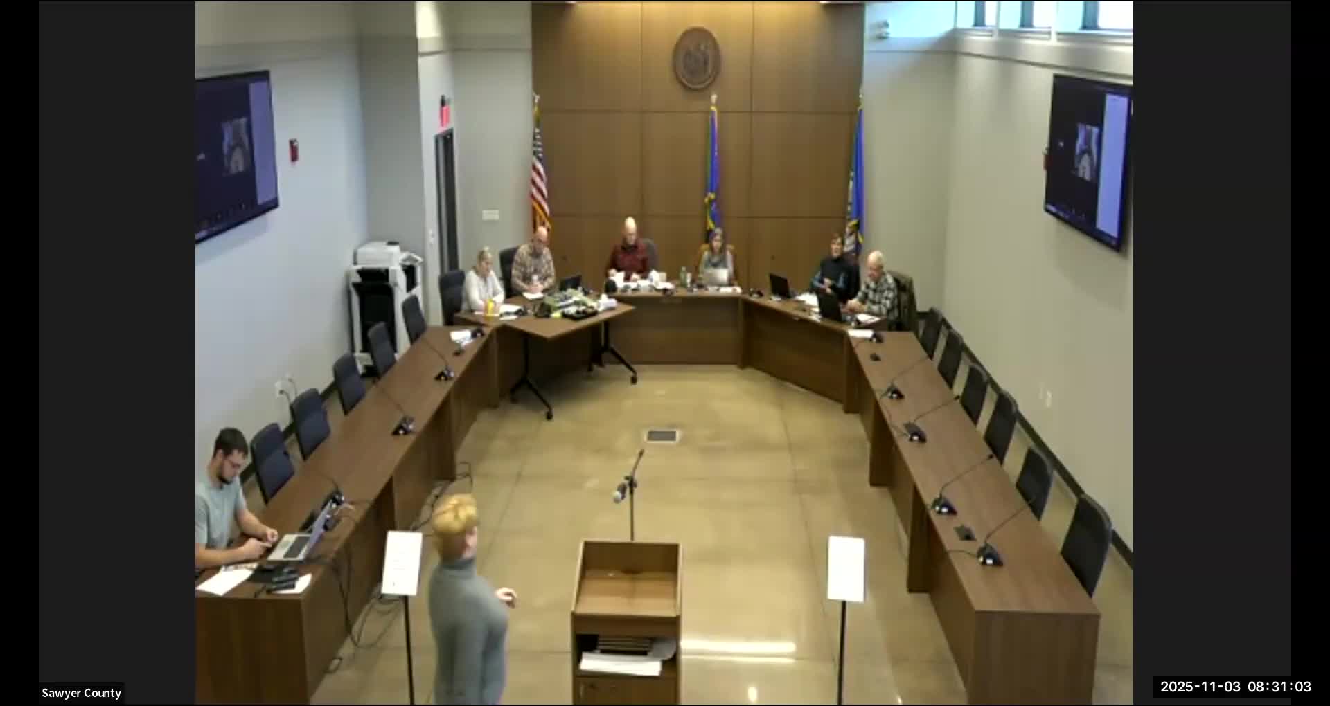 Volunteers report trail brushing, new trail link and trail-counter data as Sawyer County prepares for snowmobile season